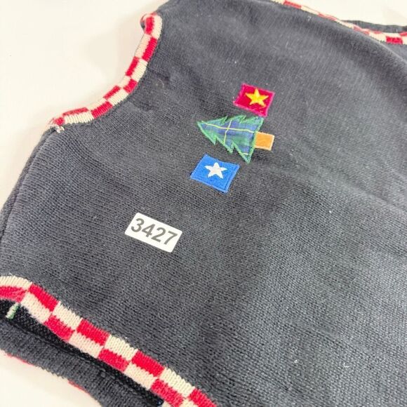 VTG Patriotic Christmas Knit Vest Designers Originals Womens 3X Embroidered USA - Picture 8 of 8
